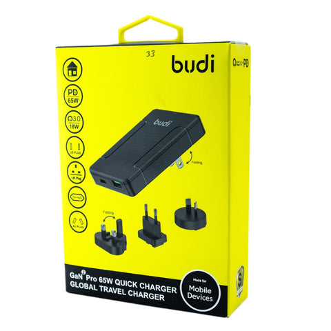 65W PD GaN2 Pro Global Travel Quick Charger | Budi AC337B