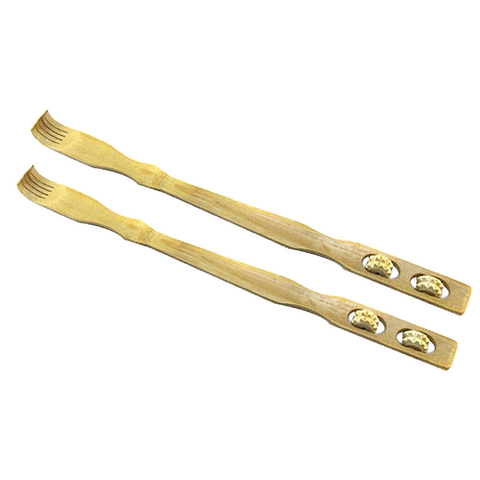 Olmecs 2pcs Traditional Wooden Body Massager and Back Scratcher