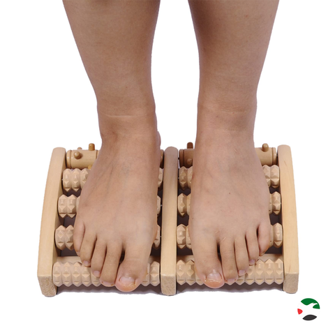 Olmecs Acupressure Wooden Foot Massager Roller (6 Rollers)