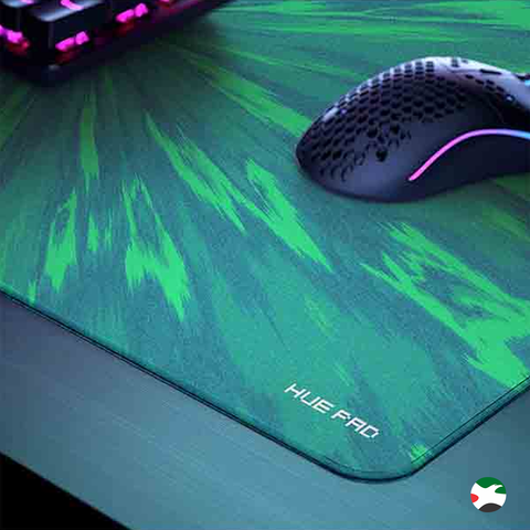 Huepad Isoflow Series, Premium Mousepads, HYDRAGLIDE Fabric Gaming Mouse pad, XL Desk Pad with Carry Case Tube (XL: 90x40cm, HYPERJUMP, ATOMIC GREEN