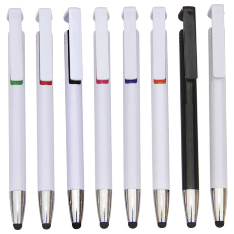 Olmecs Promotional Plastic Pen with Mobile Holder & Stylus (100Pc Pack)