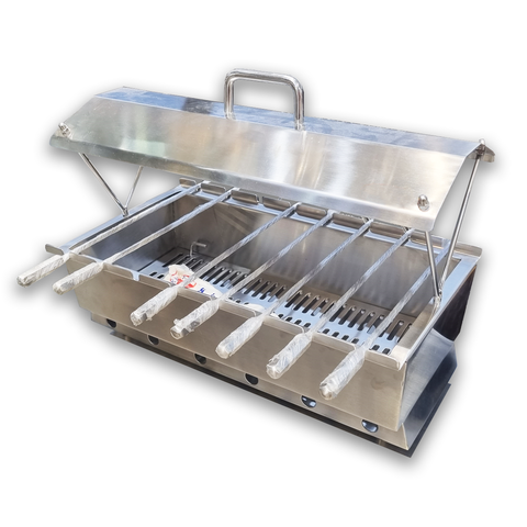 Stainless Steel 8 Seek Charcoal Barbeque with Handle