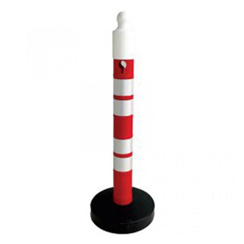 120 CM Delineator Post - Black | Plastic Outdoor Warning Post with Sand Filled Weighted Base