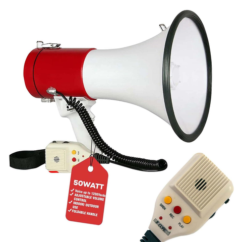 Professional 50W Portable Handheld Megaphone with Siren