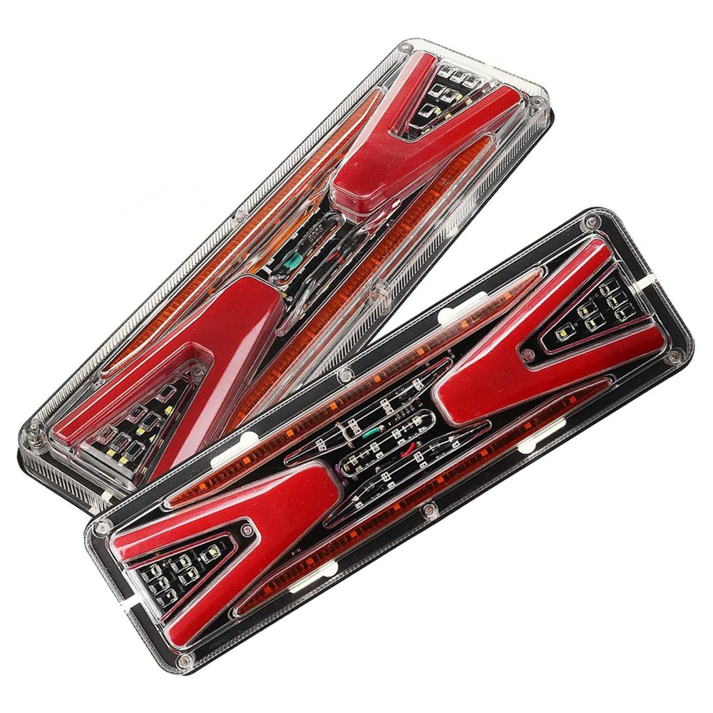 Olmecs Rear Brake Lights 12V / 24V Flowing Rear Tail Light Turn Signal Brake Reverse Lamp For Trailer Truck Lorry Bus RV Camper Bus Indicator Lamp