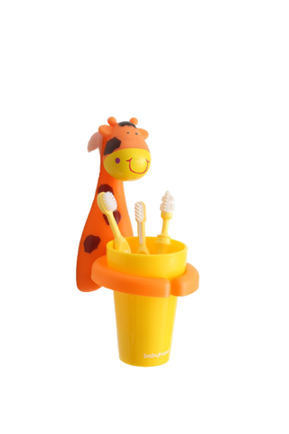 Little Angel - Kids Cute Animal Toothbrush & Cup Holder - Giraffe