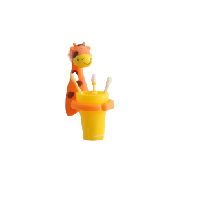 Little Angel - Kids Cute Animal Toothbrush & Cup Holder - Giraffe