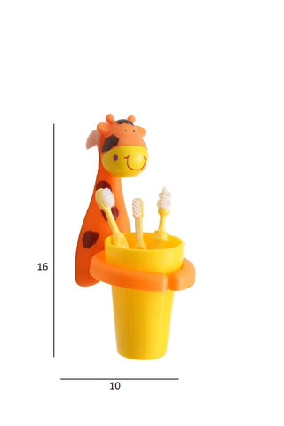 Little Angel - Kids Cute Animal Toothbrush & Cup Holder - Giraffe