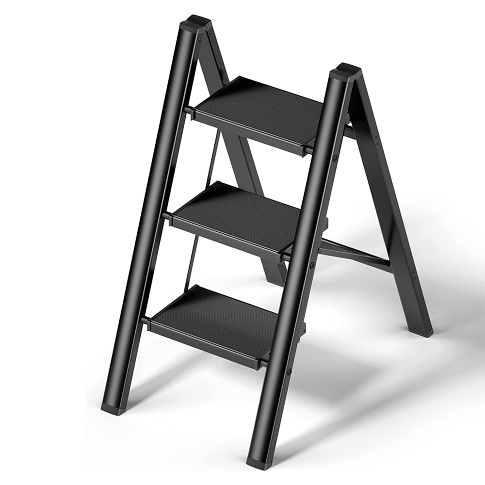 Olmecs 3 Step Ladder Aluminum Folding Step, Stool with Anti-Slip Sturdy and Wide Pedal (Copy)
