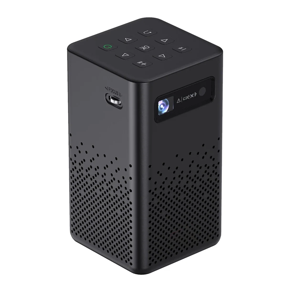 Upright Projector with BT Speaker Smart DLP Projector Bluetooth 5.0 1080P - Black