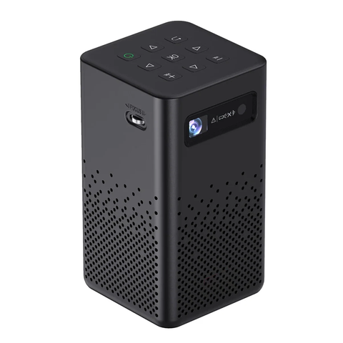 Upright Projector with BT Speaker Smart DLP Projector Bluetooth 5.0 1080P - Black
