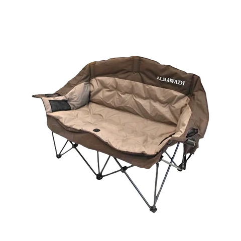 Willow Portable Folding Double Camping Chair with Cup Holder Carry Bag
