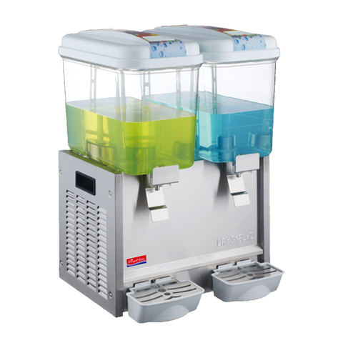 Royal Best Commercial Beverage Dispenser Double Tank Stainless Steel Fruit Juice Dispenser 2x18L