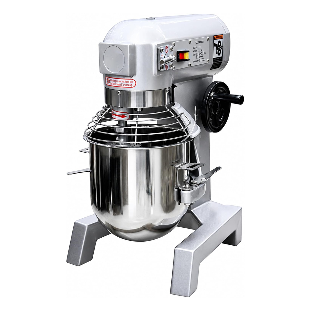 Olmecs Commercial Dough Mixer Food Cake Bread Hook Beater Whip Commercial Planetary Mixer Stand 3 Speed 3 in 1 Electric Food Mixer with Spiral Dough Hook (10 Liters)