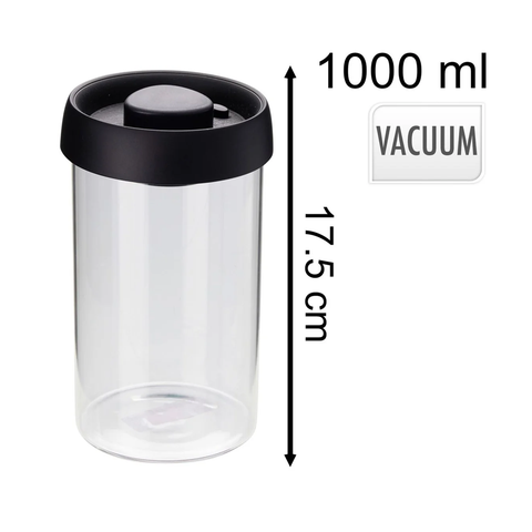 Willow 1000ml Glass Vacuum Storage Jar | Food Storage Container with Airtight Lid
