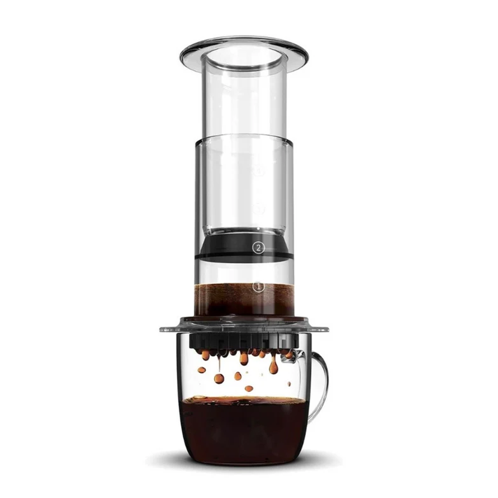 Olmecs CoffeePress Clear Coffee Press – 3 In 1 Brew Method Combines French Press, Pourover, Espresso, Full Bodied Coffee Without Grit or Bitterness