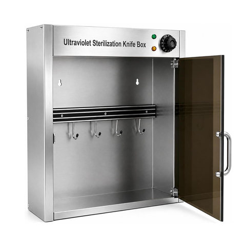 Olmecs Professional Disinfection UV Knife Sterilizer Full Stainless Steel Wall Mounted Knife Sterilizer Cabinet 50x14.5x61cm