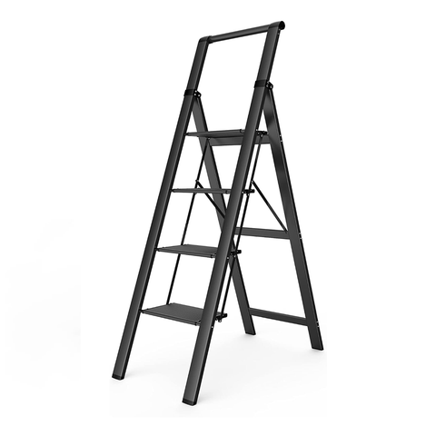 Olmecs 4 Steps With Handle Ladder Aluminum Folding Step, Stool with Anti-Slip Sturdy and Wide Pedal (Copy) (Copy) (Copy)