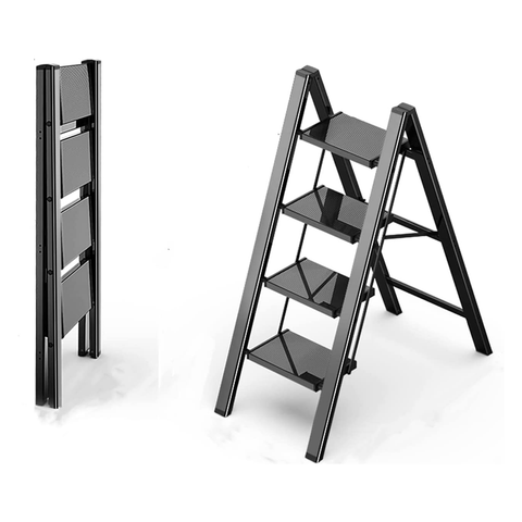 Olmecs 4 Step Ladder Aluminum Folding Step, Stool with Anti-Slip Sturdy and Wide Pedal (Copy) (Copy)