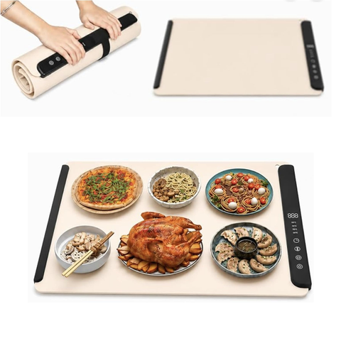 Olmecs Premium Electric Food Warming Mat, Foldable Silicone Warming Tray