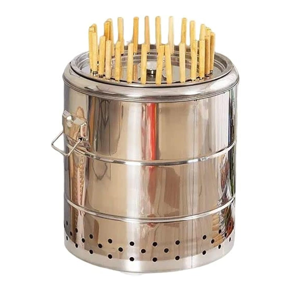 Olmecs Portable BBQ Machine Smokeless Charcoal Grill Stove Stainless Steel Roast Chicken Grill For Camping Picnics 28 Stick