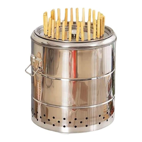 Olmecs Portable BBQ Machine Smokeless Charcoal Grill Stove Stainless Steel Roast Chicken Grill For Camping Picnics 28 Stick