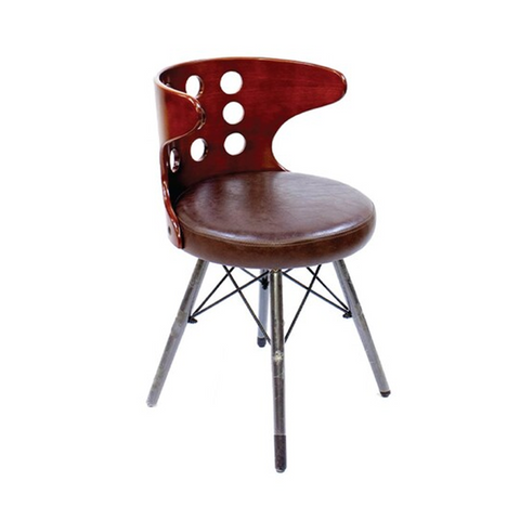 Olmecs Curved Back Modern Style Leather Chair JP1129