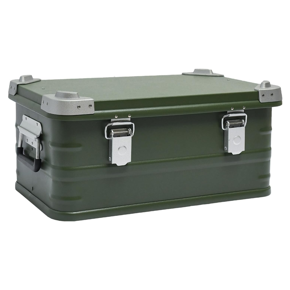 Aluminum and Magnesium Alloy Camping Storage Box, Cooking and Outdoor Gear Box, Fishing Gear Organizer (Green)