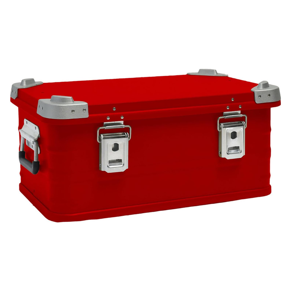 Aluminum and Magnesium Alloy Camping Storage Box, Cooking and Outdoor Gear Box, Fishing Gear Organizer (Red)