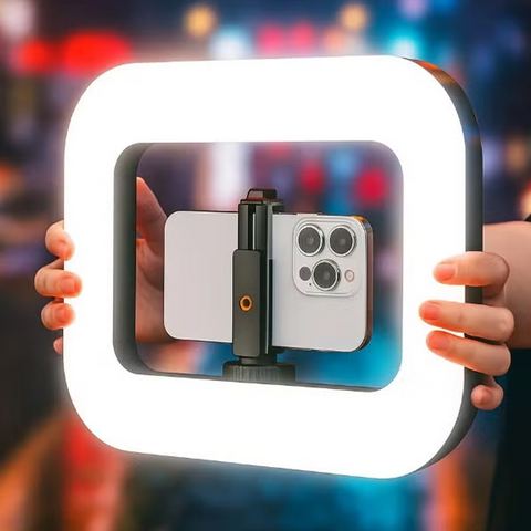 LED Camera Ring Light Video Rig and Handheld Phone Stabilizer - YM200