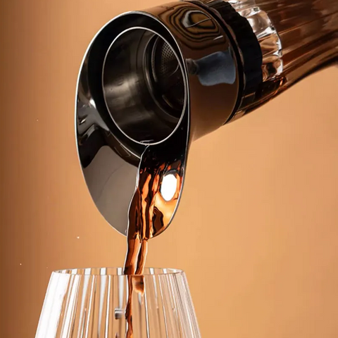 Waterfall Type Crystal Decanter Fast Home Wine Dispenser Manual Lead-Free Crystal Glass- 1100ml