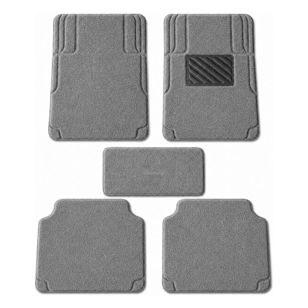 5PCS Premium Noodle Grass PVC Mats – All Weather Front, Rear & Center Mats, Heavy Duty Anti-Slip Automotive Floor Mats