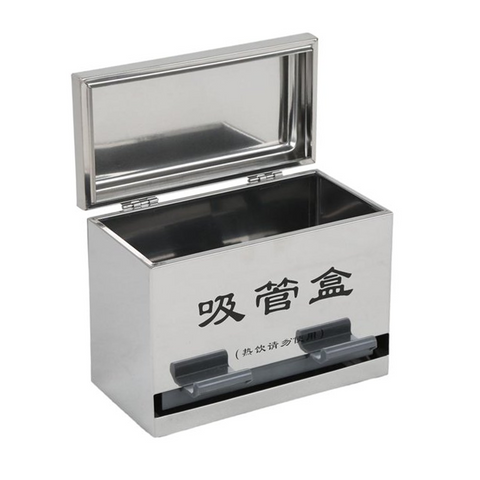 STOBAZA Pressing Straw Organizer Counter Straw Holder Dispenser for Fast Food Restaurant