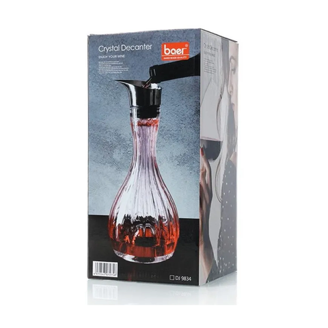 Waterfall Type Crystal Decanter Fast Home Wine Dispenser Manual Lead-Free Crystal Glass- 1100ml