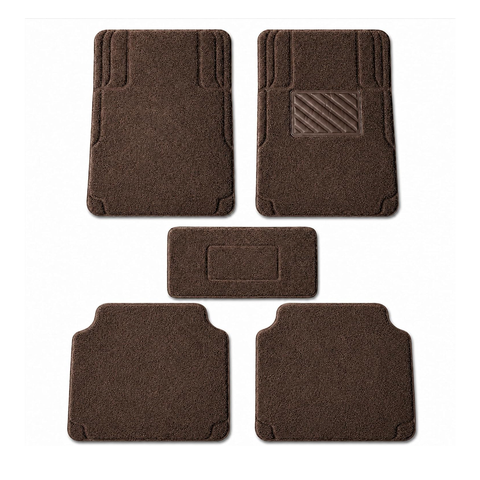 5PCS Premium Noodle Grass PVC Mats – All Weather Front, Rear & Center Mats, Heavy Duty Anti-Slip Automotive Floor Mats