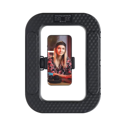 LED Camera Ring Light Video Rig and Handheld Phone Stabilizer - YM200