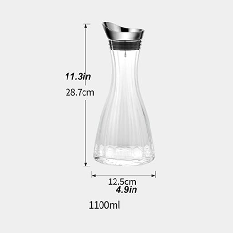 Waterfall Type Crystal Decanter Fast Home Wine Dispenser Manual Lead-Free Crystal Glass- 1100ml