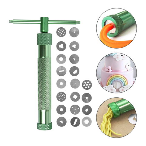 Olmecs 33Pcs Clay Fondant Extruder Cake Decorating Supplies Sugar Modeling Tool