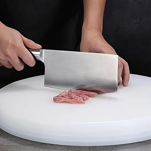 Olmecs Commercial Heavy Duty Cutting Meat Chopping Board, BPA Free, Kitchen Non Slip Thickened Chopping Board (45CMØ X 10CM)