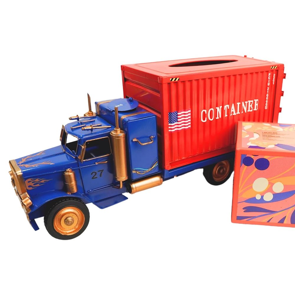 Handcrafted Metal Truck Tissue Box Cover