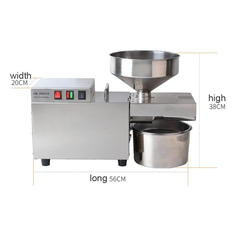 Olmecs Commercial Oil Press Machine Cold/Hot Nut Oil Extractor Automatic Food-Grade Stainless Steel Home Oil Expeller for Coconut Castor Olive Peanuts