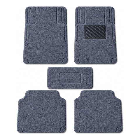5PCS Premium Noodle Grass PVC Mats – All Weather Front, Rear & Center Mats, Heavy Duty Anti-Slip Automotive Floor Mats