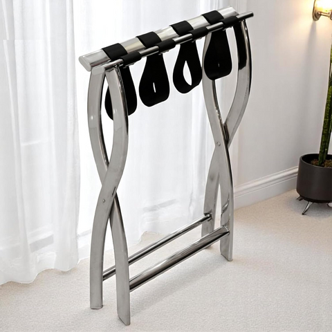 Olmecs Luggage Stand Folding Rack Stainless Steel Portable for Hotel use