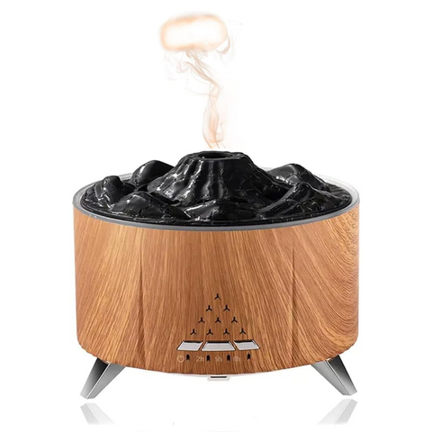 Flame Cool Mist Humidifier – Ultrasonic Essential Oil Diffuser with Color-Changing LED Lights Volcano Flame