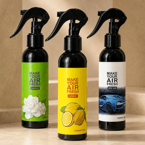 Jasmine, Lemon, New Car Combo Pack of 3, 150 ml Car Air Freshener Spray – Long Lasting Odor Eliminator for Car