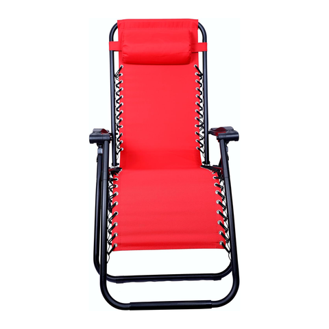 Procamp Zero Gravity Racing Red Camping Chair | Folding Outdoor Recliner | Zero Gravity Lounger