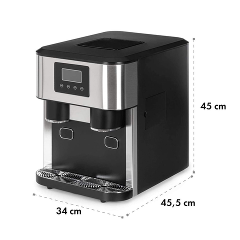 Olmecs Ice Maker, 3-in-1: Ice Cubes, Crushed Ice, Cold Water, LCD Display, 1.8L Tank