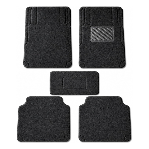 5PCS Premium Noodle Grass PVC Mats – All Weather Front, Rear & Center Mats, Heavy Duty Anti-Slip Automotive Floor Mats