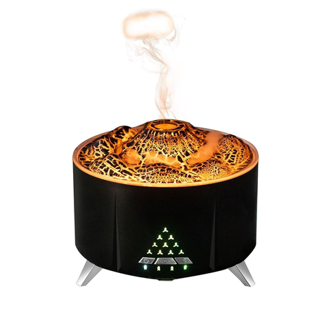 Flame Cool Mist Humidifier – Ultrasonic Essential Oil Diffuser with Color-Changing LED Lights Volcano Flame