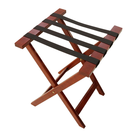 Olmecs Folding Luggage Rack Hotel Folding Luggage Rack Wooden - Travel Bag Holder Suitcase Stand with Nylon Belts (GR-J1, 46*46*60CM)